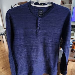 RVCA Navy Henley Shirt size Large